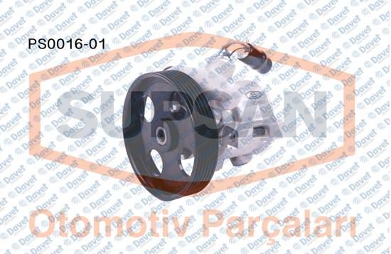 SUPSAN PS0016-01 Hidrolik Direksiyon Pompasi Partner-Berlingo P405-P306-Zx Xud9 97>00 Kasnak Cap:114 Mm